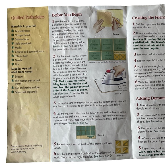 Quilted Potholders Kit by CREATIVITY KITS - Picture 2 of 13